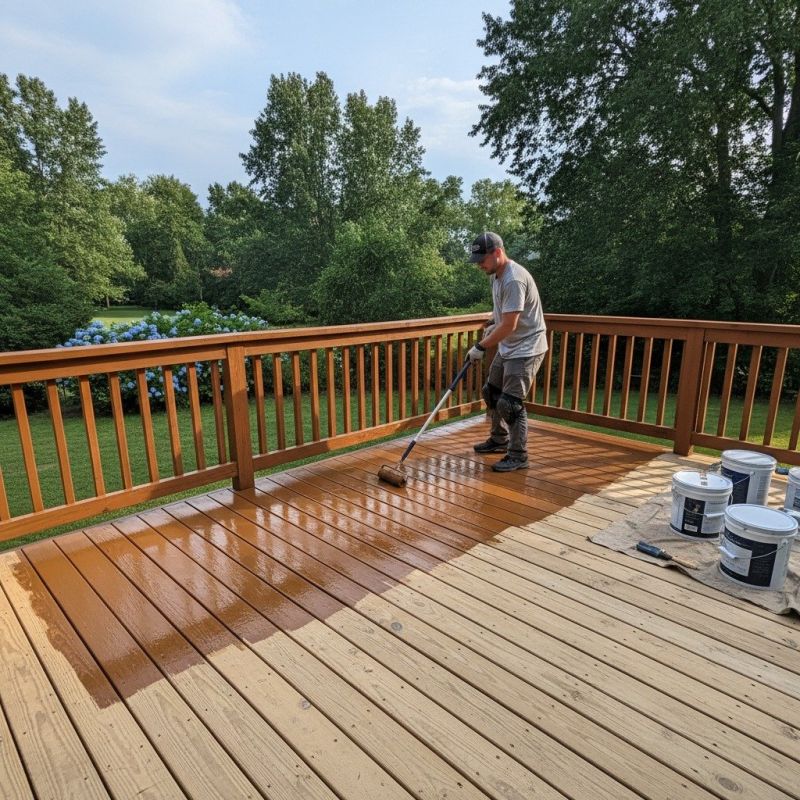 Local Wood Deck Painting pros at work